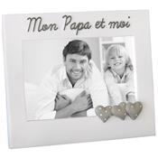 cadre photo enfant blanc et coeur mon papa et moi POUR 1 PHOTO 10X15